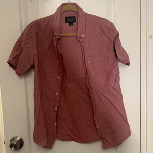 Retrofit Brick Red Casual Button-Down Shirt